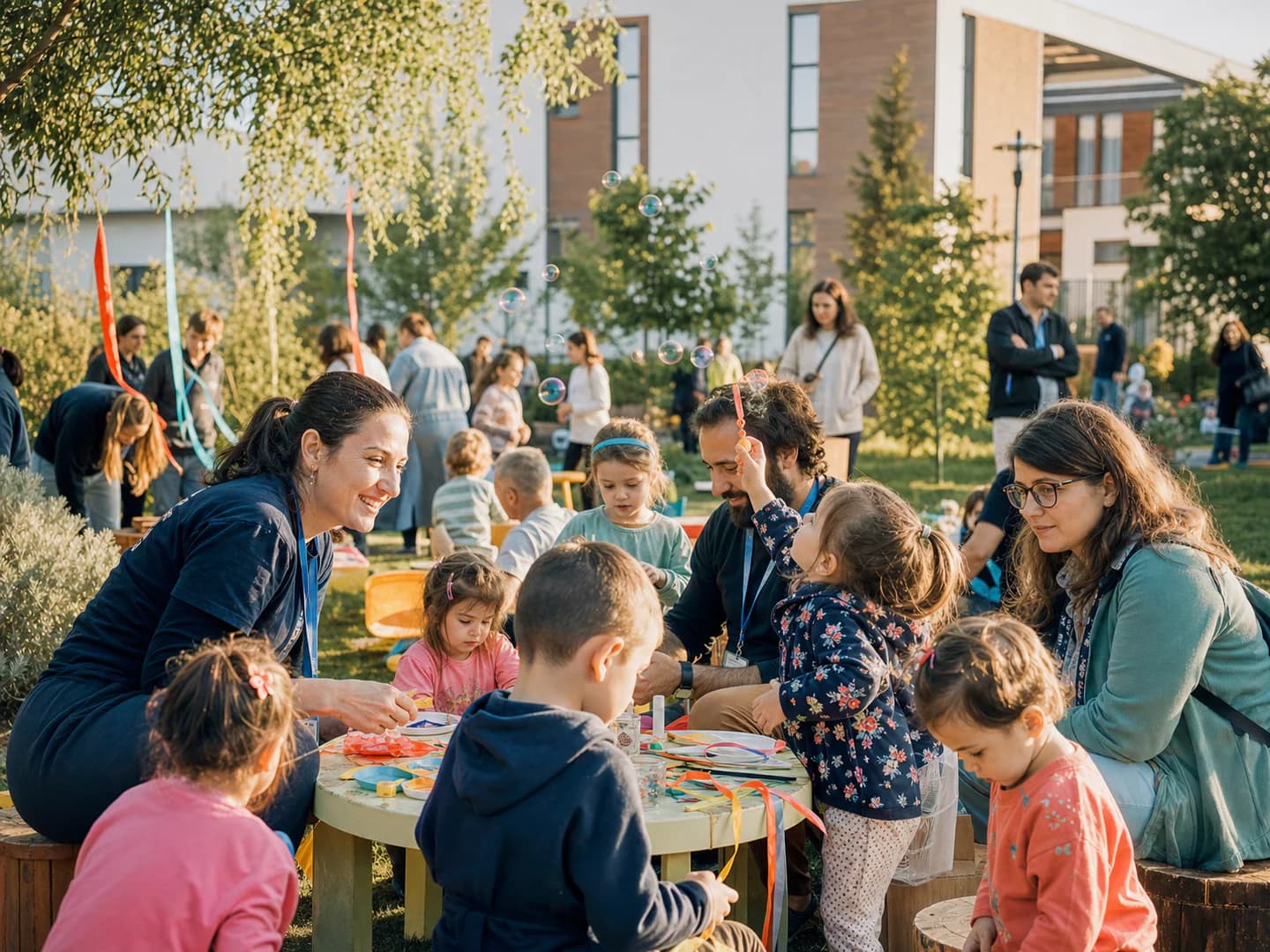 Familii și copii participă la evenimentul comunitar Matteo din Bragadiru